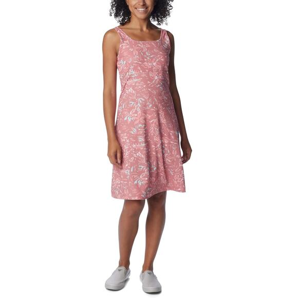 Columbia Women Plus Size PFG Freezer III Dress Size 2X Sandalwood Pink Floral - Picture 1 of 4